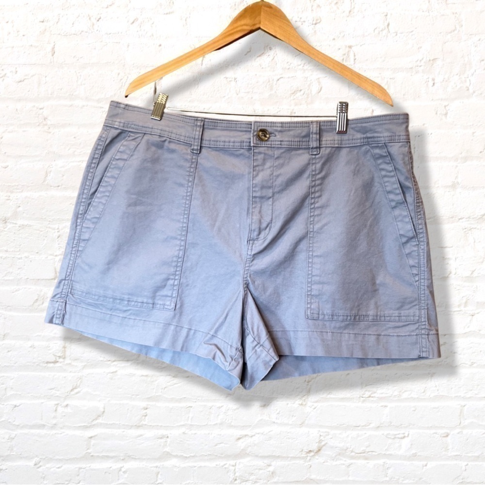 A New Day Flat Front Grey Canvas Shorts Size 18 - Picture 4 of 9